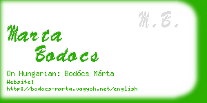 marta bodocs business card